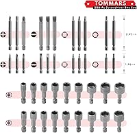 Vista 3 de TOMMARS Juego de 208 puntas de destornillador maestro, puntas de destornillador de vástago hexagonal de 14 pulgadas, destornillador de tuerca