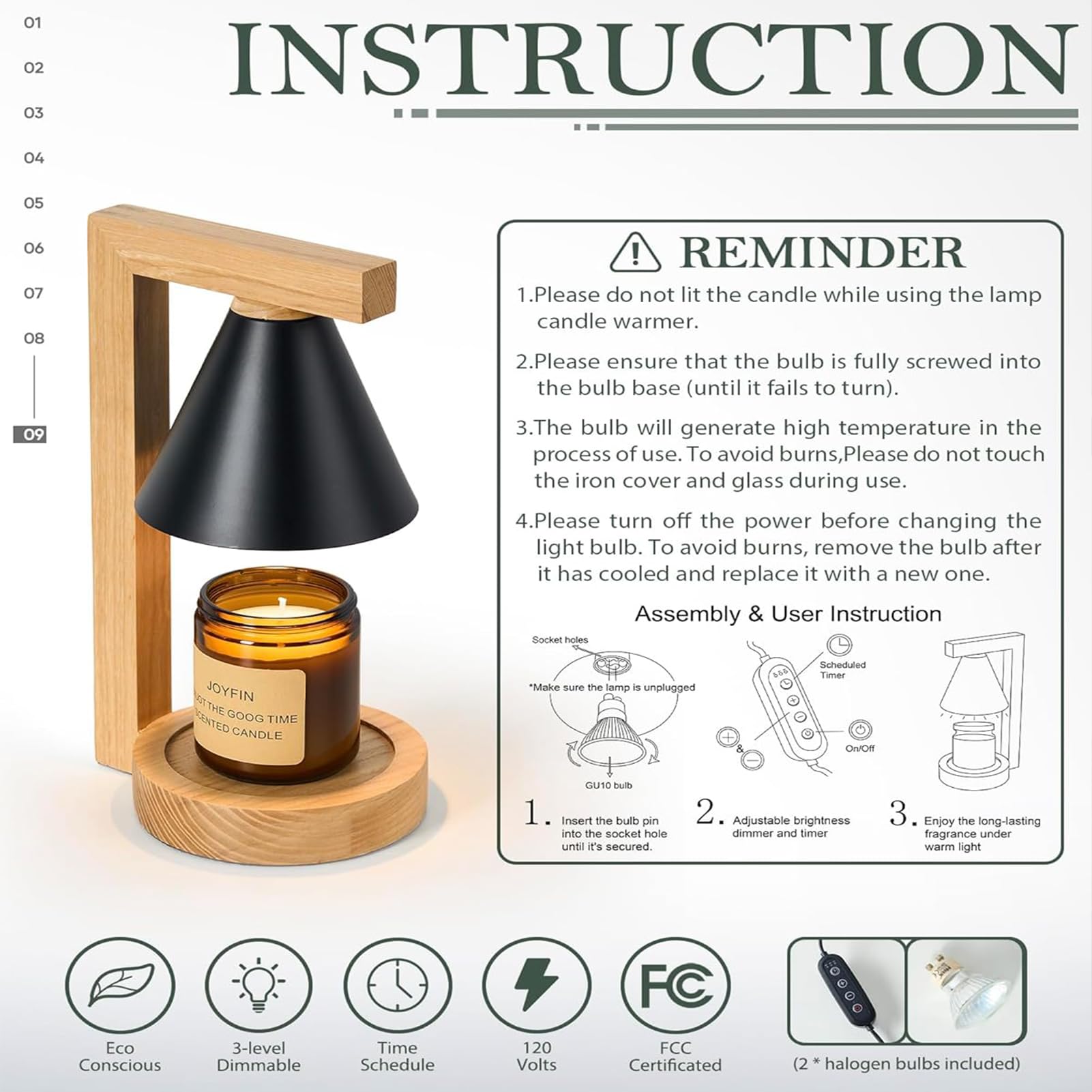 Candle Warmer Lampada, Candle Warmer Elettrico con Timer, Regali di Natale per Candele Jar, Candele Warmer Lanterna Melting Wax Si Adatta alla Maggior Parte Jar,Bianca