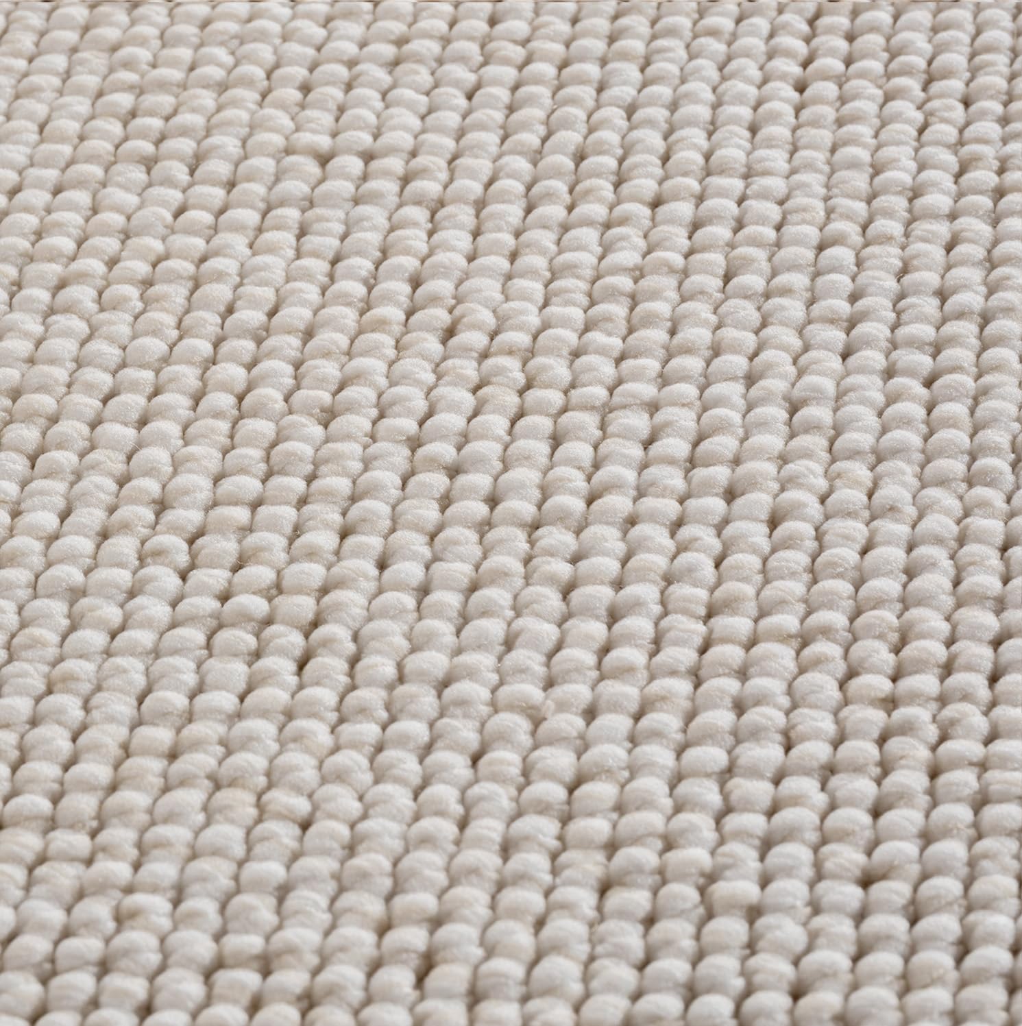 SIMPEX Teppich 160x230 cm Creme Einfarbig Bouclé Schlingenflor Skandi Stil Modern Superweich Robust Pflegeleicht für Wohnzimmer Sofabereich Esszimmer Schlafzimmer Küche