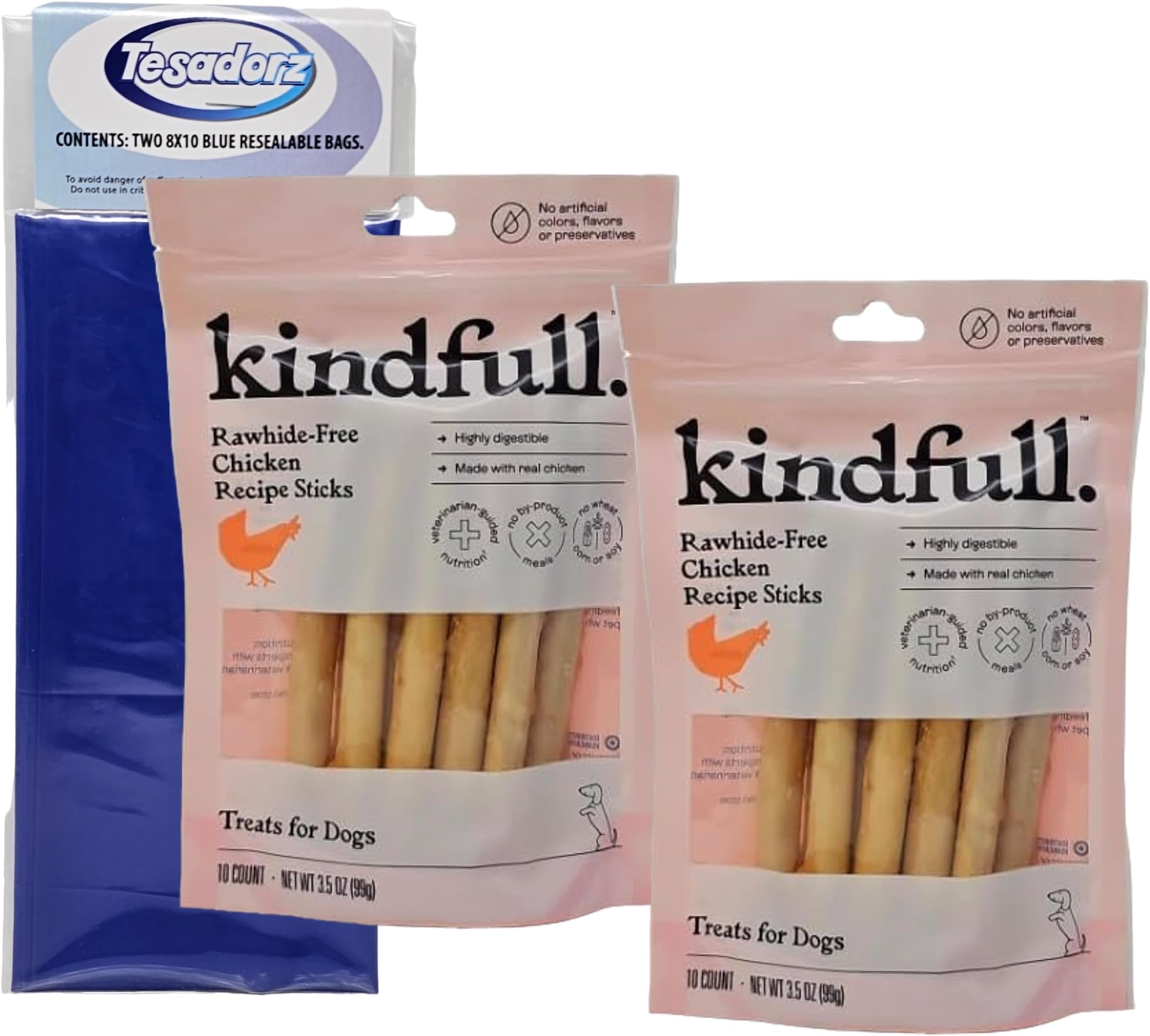 Kindfull RawhideFree Chicken Recipe Sticks Dog Treats, 3.5oz (Pack of 2) and
