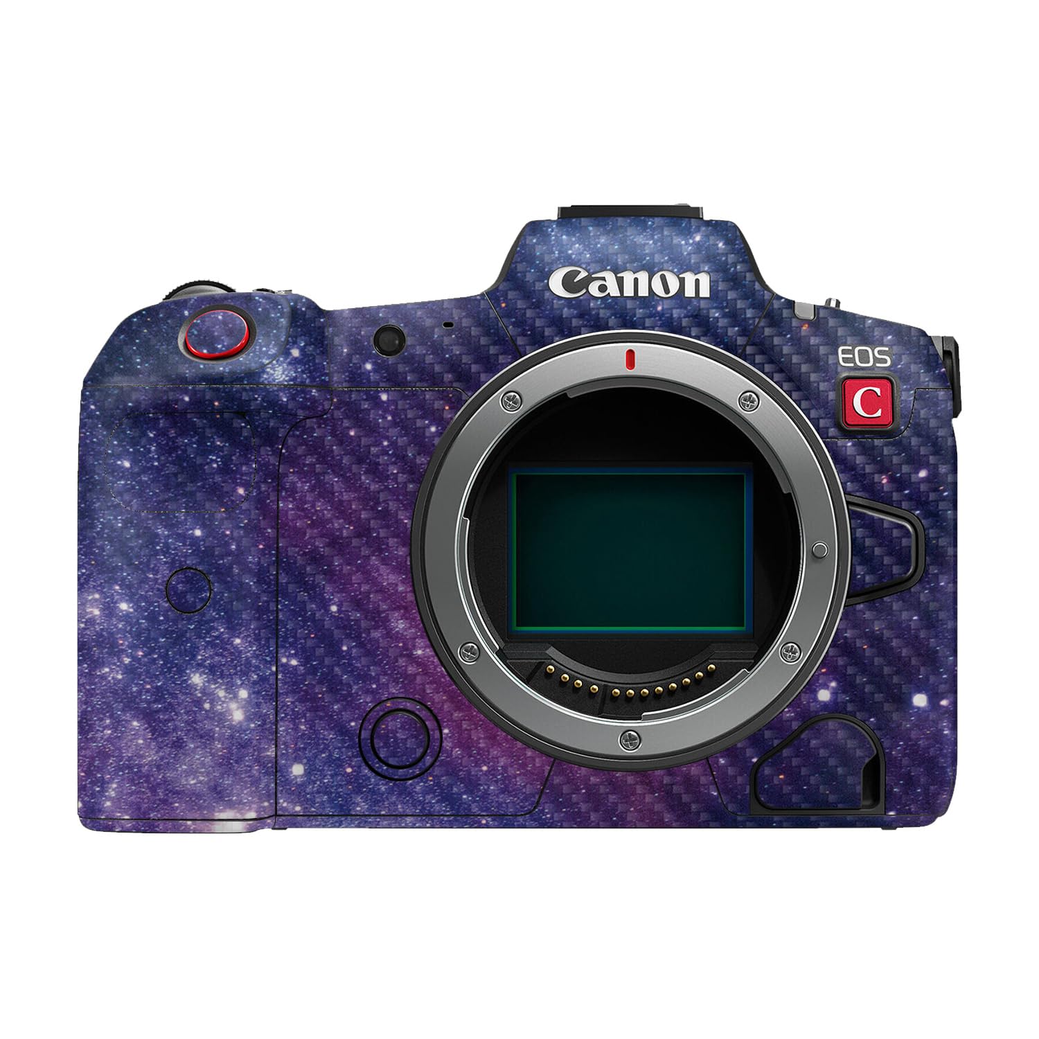 Carbon Fiber Camera Skin Compatible with Canon EOS R5C (2022) - Violet Stars - Premium 3M Vinyl Protective Wrap Decal Cover - Easy to Apply | Crafted in the USA by MightySkins
