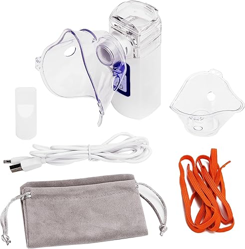 Miniatura 7 de Nebulizador portátil  Nebulizador con boquilla para niños y adultos, nebulizador inhalador de vapor con un conjunto de kits de uso en el hogar,