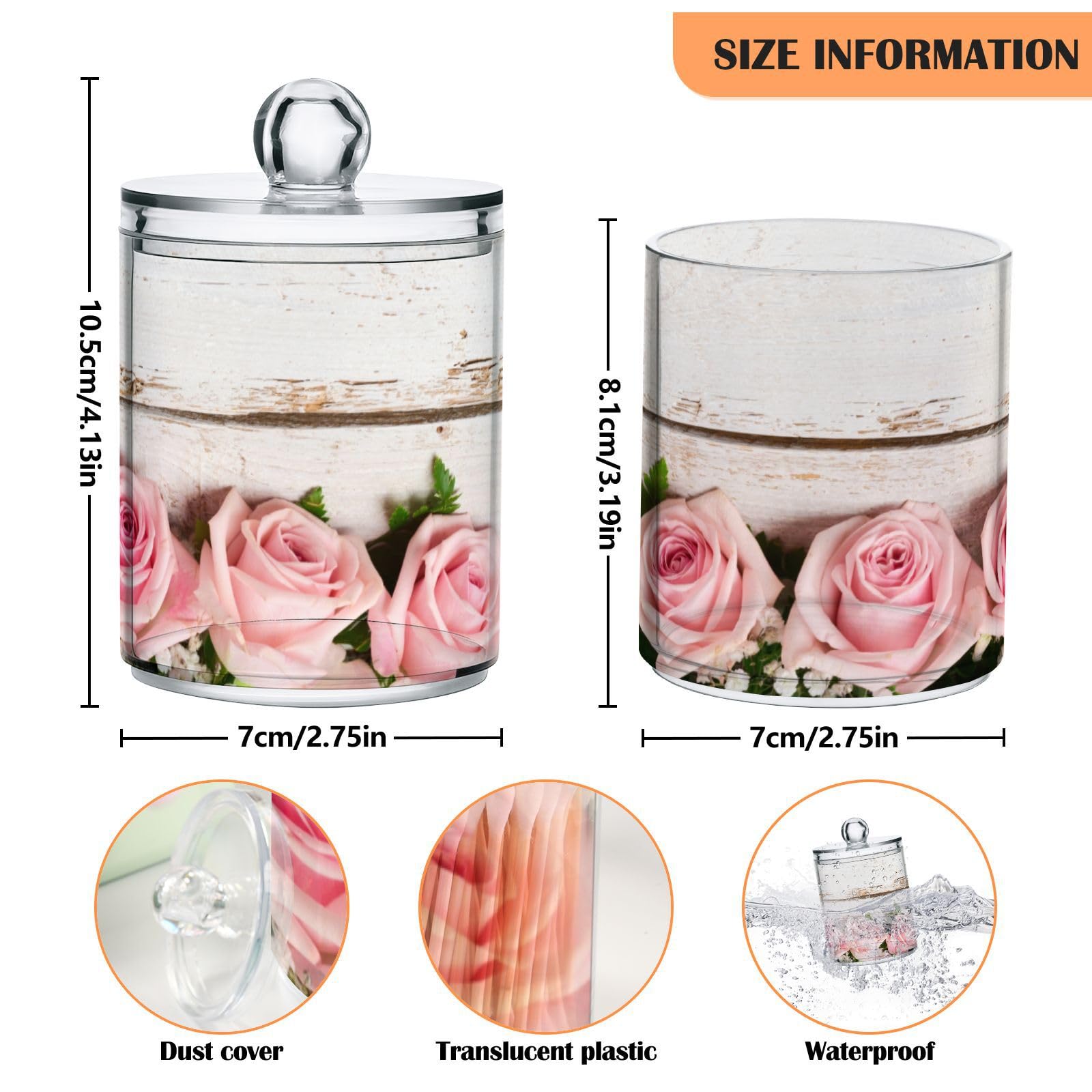 Lot De 4 Boîtes Transparentes Pour Salle De Bain - Range-cotons, Cotons-tiges Et Maquillage - 3