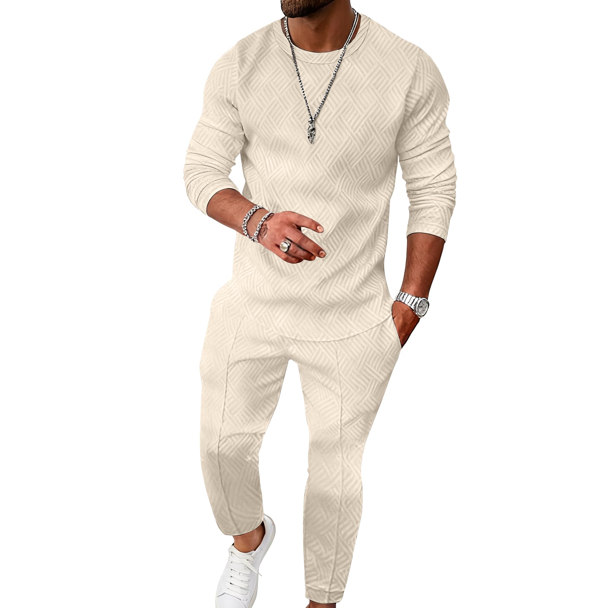 UOUA Men's 2 Piece Sweatsuit Set