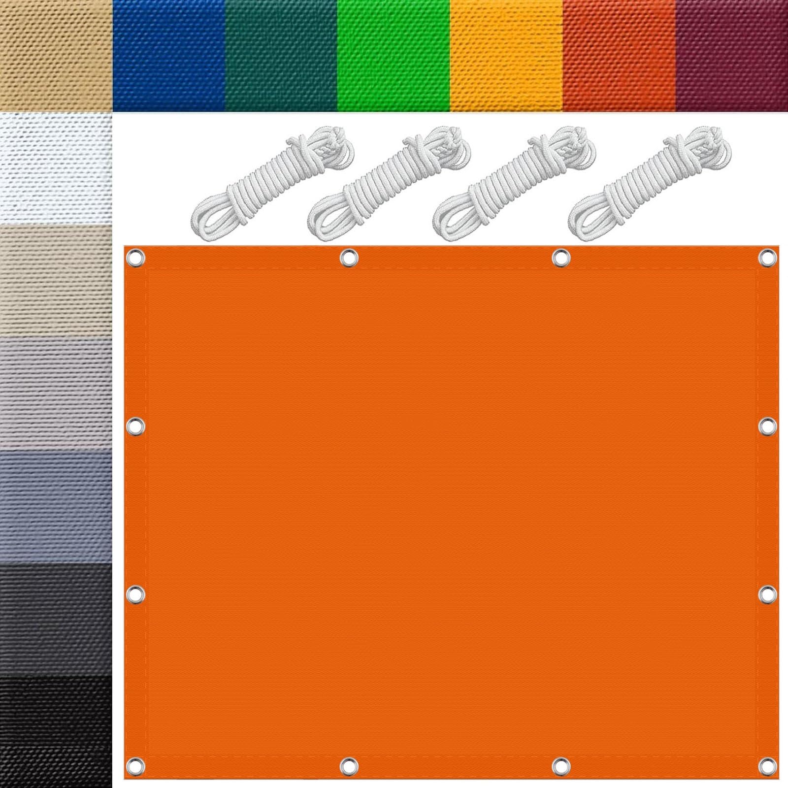 Filet d'ombre rectangulaire 3x6 orange protection solaire jardin et piscine