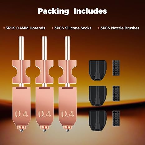 Sovol 3Pcs 0.4mm Hotend Nozzle 3D Printer Extruder Kit for Flashforge AD5X