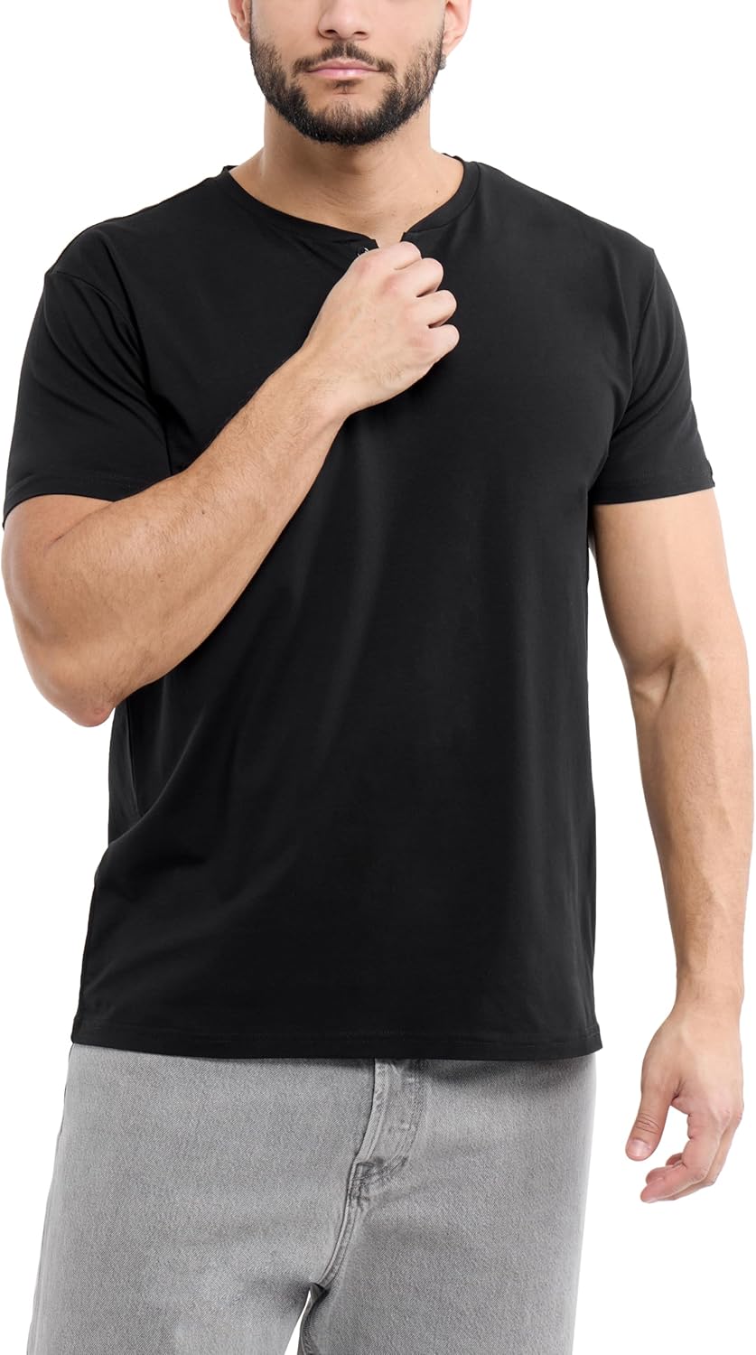 X RAY Men's Henley Lightweight Shirts, Soft Cotton Short Sleeve Stretchy Slim Fit T Shirts for Men (Big & Tall) - Image 5