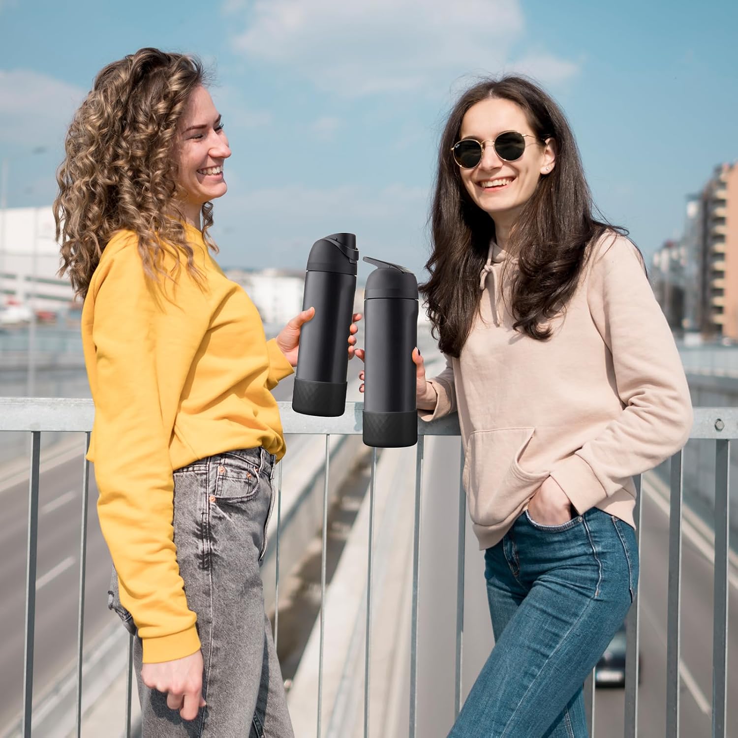 yoelike Grid Silicone Boot for Owala Water Bottle, Anti-Slip Protective Sleeve for FreeSip/Twist/Flip, Bottom Bumper Cover for Watter Bottle Accessories - Image 5