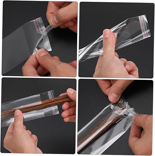 Miniatura 4 de VORCOOL 200 piezas de adhesivo OPP grueso autosellante transparente largo para galletas de panadería, Navidad, Halloween, fiesta, regalo decorativo