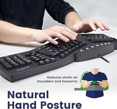 Perixx Ergonomic Keyboard with Wrist Rest Bundle