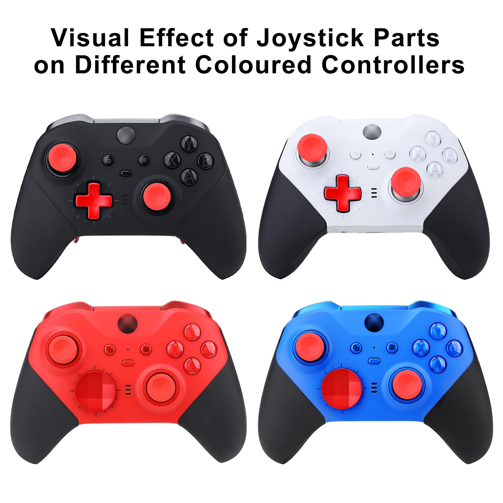 Pouce de Remplacement pour la Manette Xbox One Elite Series 2, kit d'accessoires Joystick Magnétique Métallique Compatible avec la Manette sans Fil Xbox Elite Series 2 Core (Rouge)