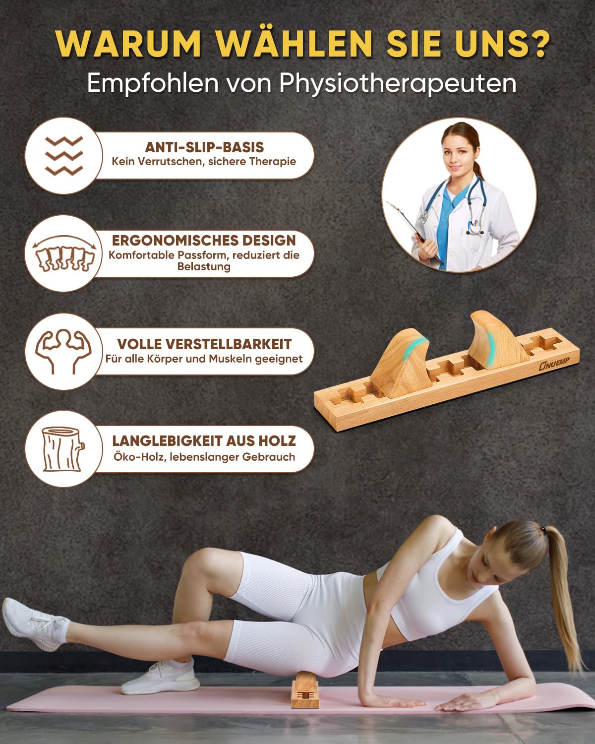 Psoas Massage Tool Hip Release Faszienstab Holz Punktmassage