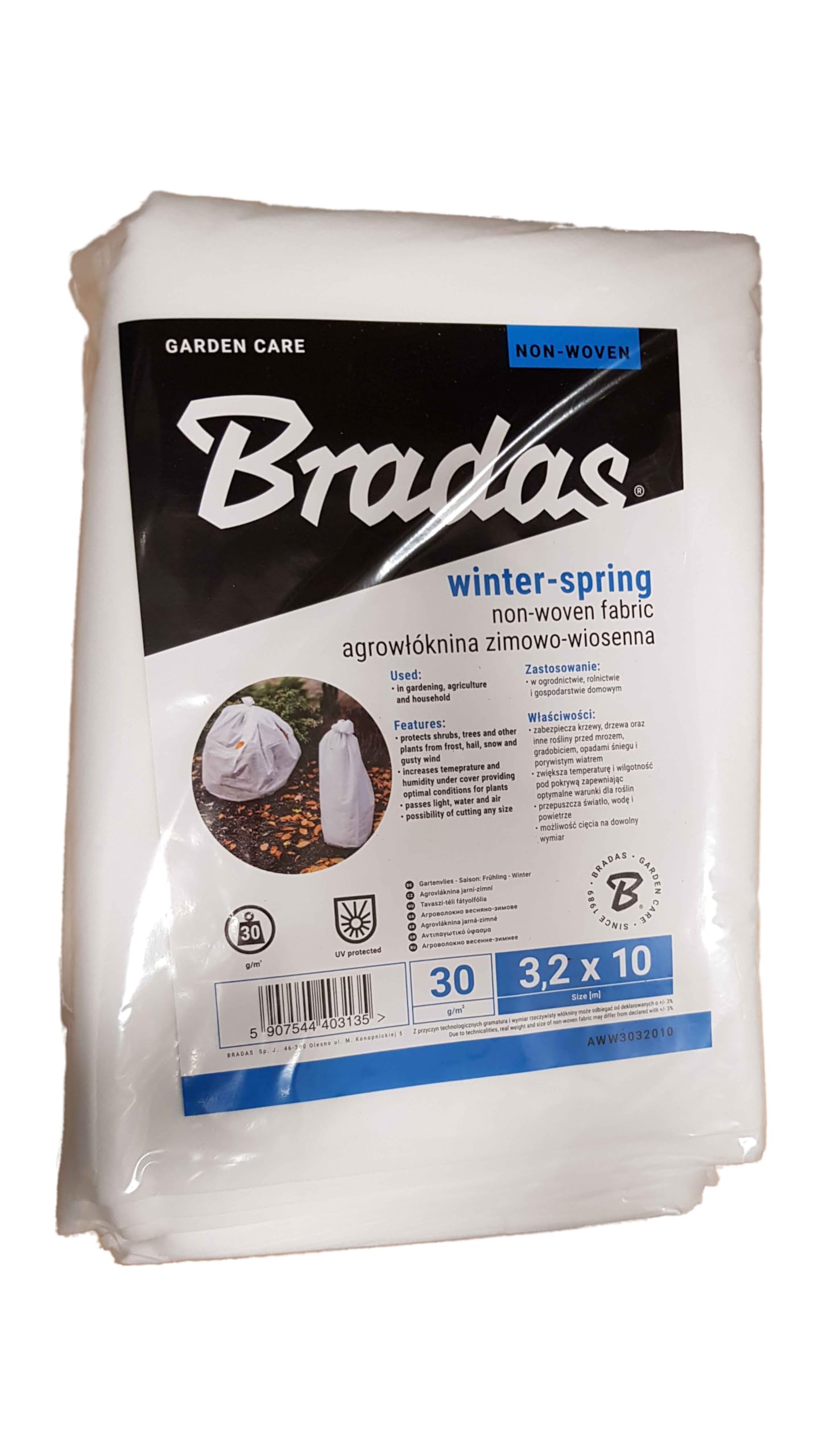 Plant protection re usable fleece blanket,protects from frost rain wind sun and pests (3.2m x10m)