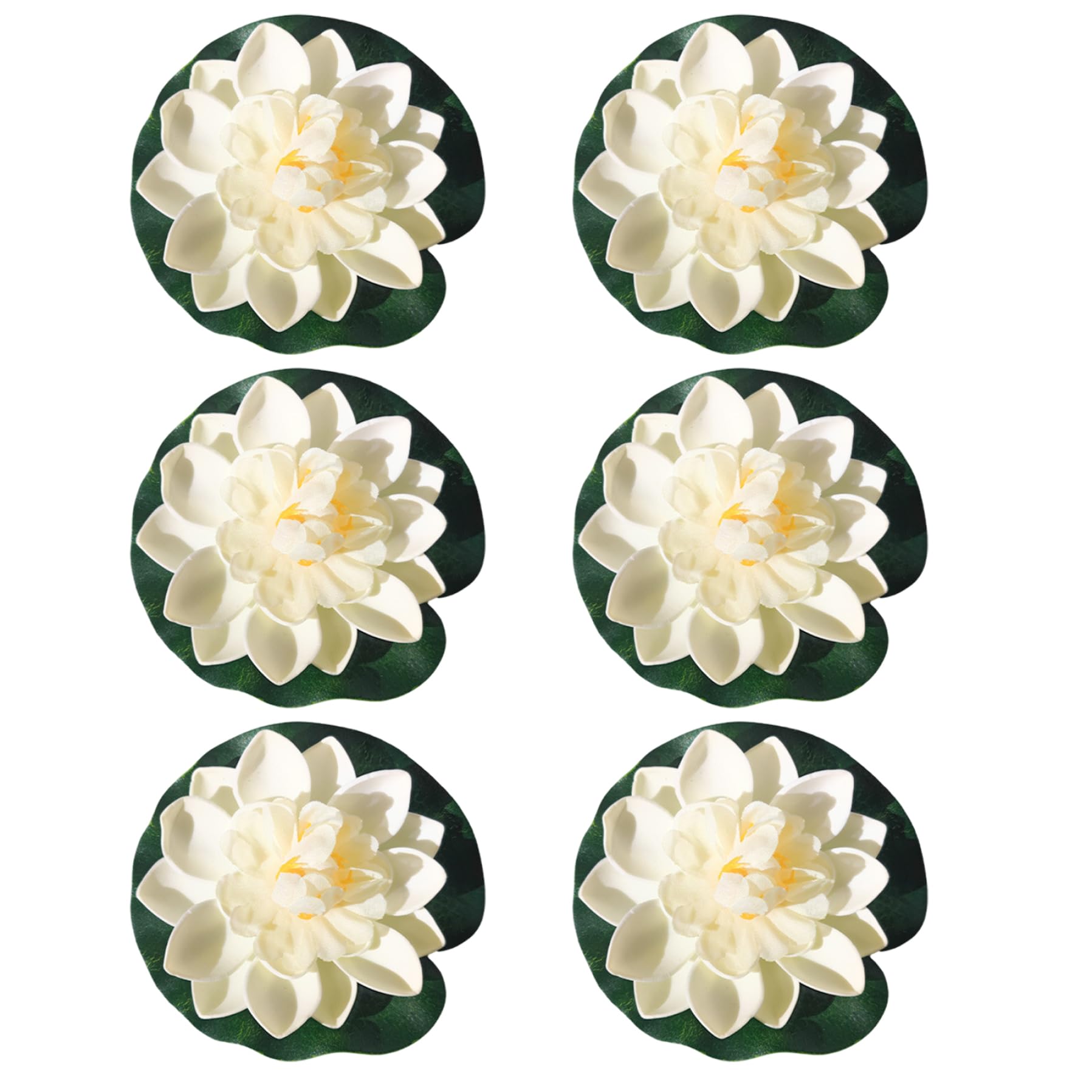Faroby Lotus Flower Decor, 6PCS Artificial Lotus Floating Flowers 3.9'' Realistic Water Lily for Garden Pond Aquarium Wedding Decor
