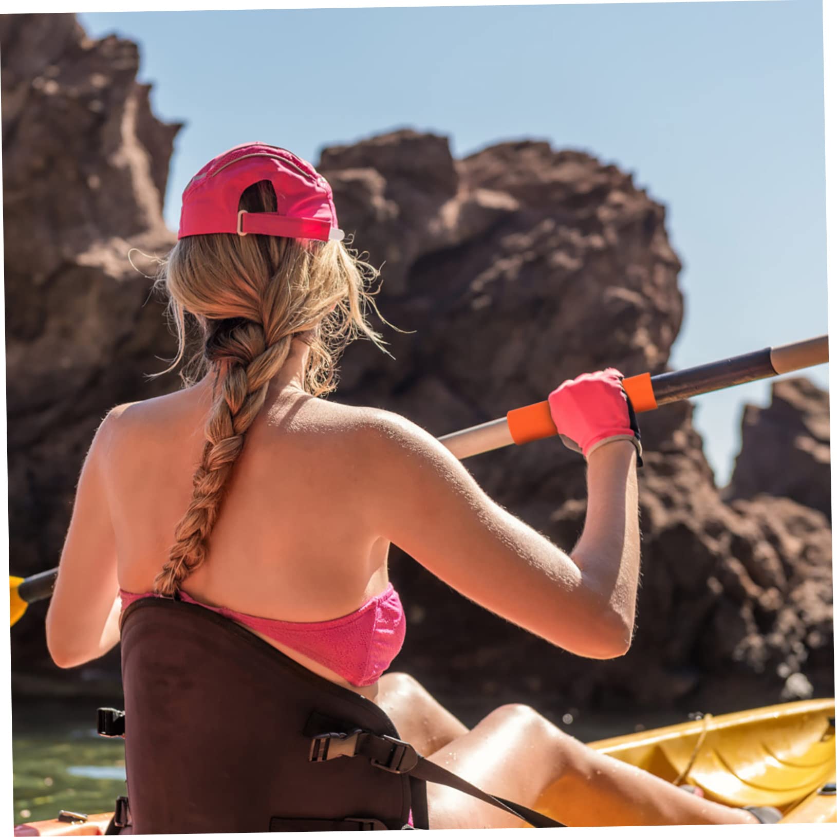 LAPYAPPE 2sets Canoe Sponge Paddle Grips Kayak Paddle Holder Comfortable Grip for Long Hours 12pcs*2