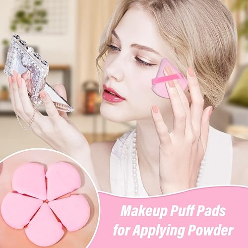 Miniatura 7 de Thrilez 20pcs Triangle Powder Puff, Loose Powder Puffs Makeup Puff for Face Powder, Setting Powder Puff for Make Up, Face Puff Pads for Press