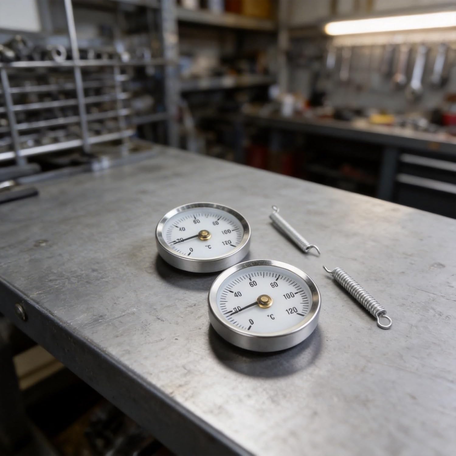 2Pack Clip on Pipe Clamp HVAC Thermometer, Clip on Thermometer Pipe Temperature Gauge, Stainless Steel Pipe Thermometers 0-120 °C for HVAC Hot Water Pipes and Radiators