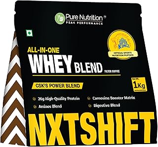 Pure Nutrition All-in-One Whey Blend Filter Coffee 1kg | Multi-Source Whey, Soy &amp; Casein Protein with Creatine, Superfoods...