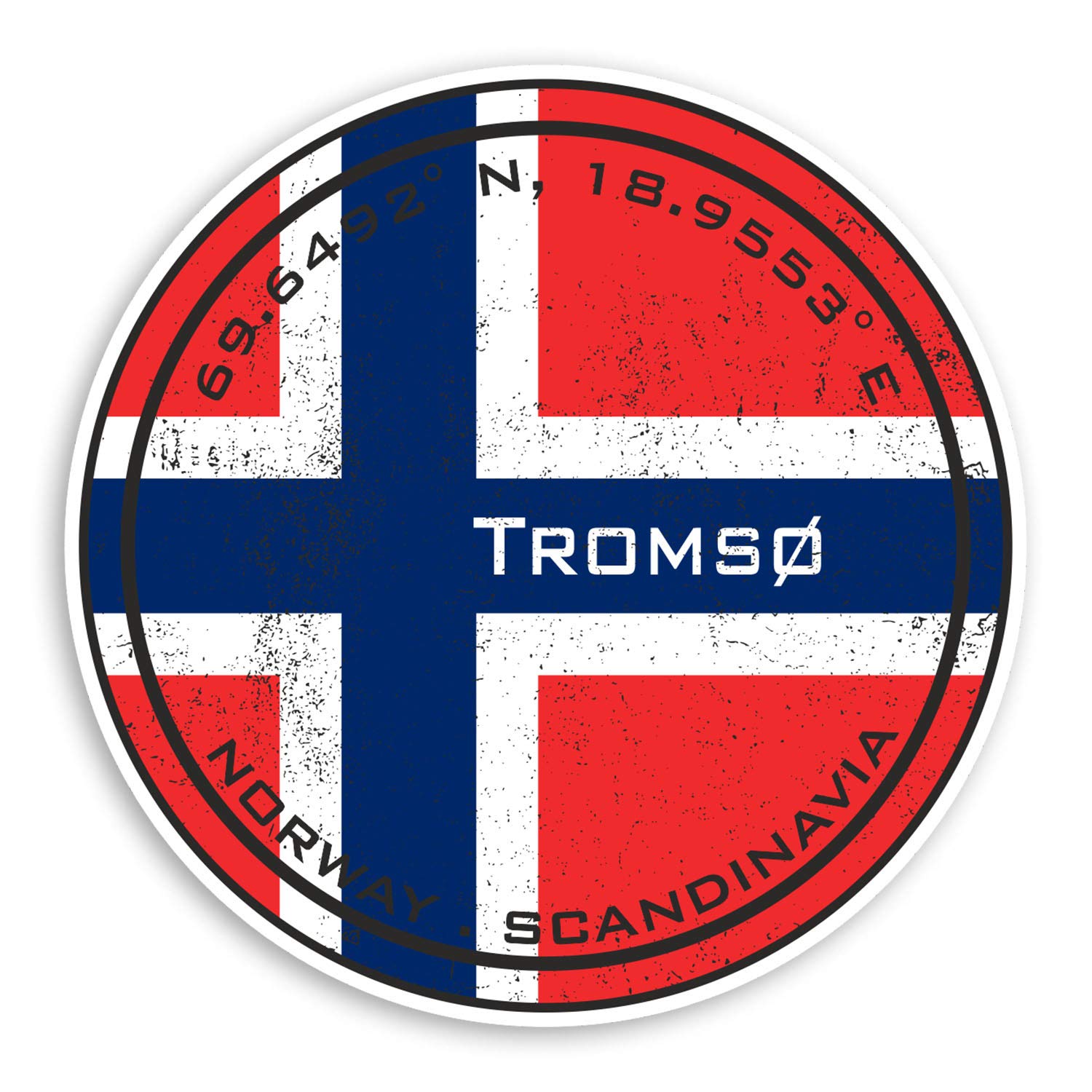 Destination Vinyl Ltd Multi 2 X 10Cm Tromso Vinyl Stickers Tromsø Norway Flag Sticker Laptop Luggage #20211 (10Cm Wide)
