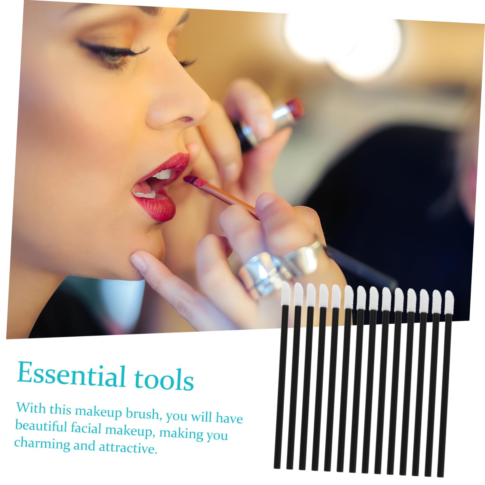 VICASKY Lipstick Brush Disposable 200 Pack Mini Lip Applicators for Precise Lip Coloring for Makeup Artists