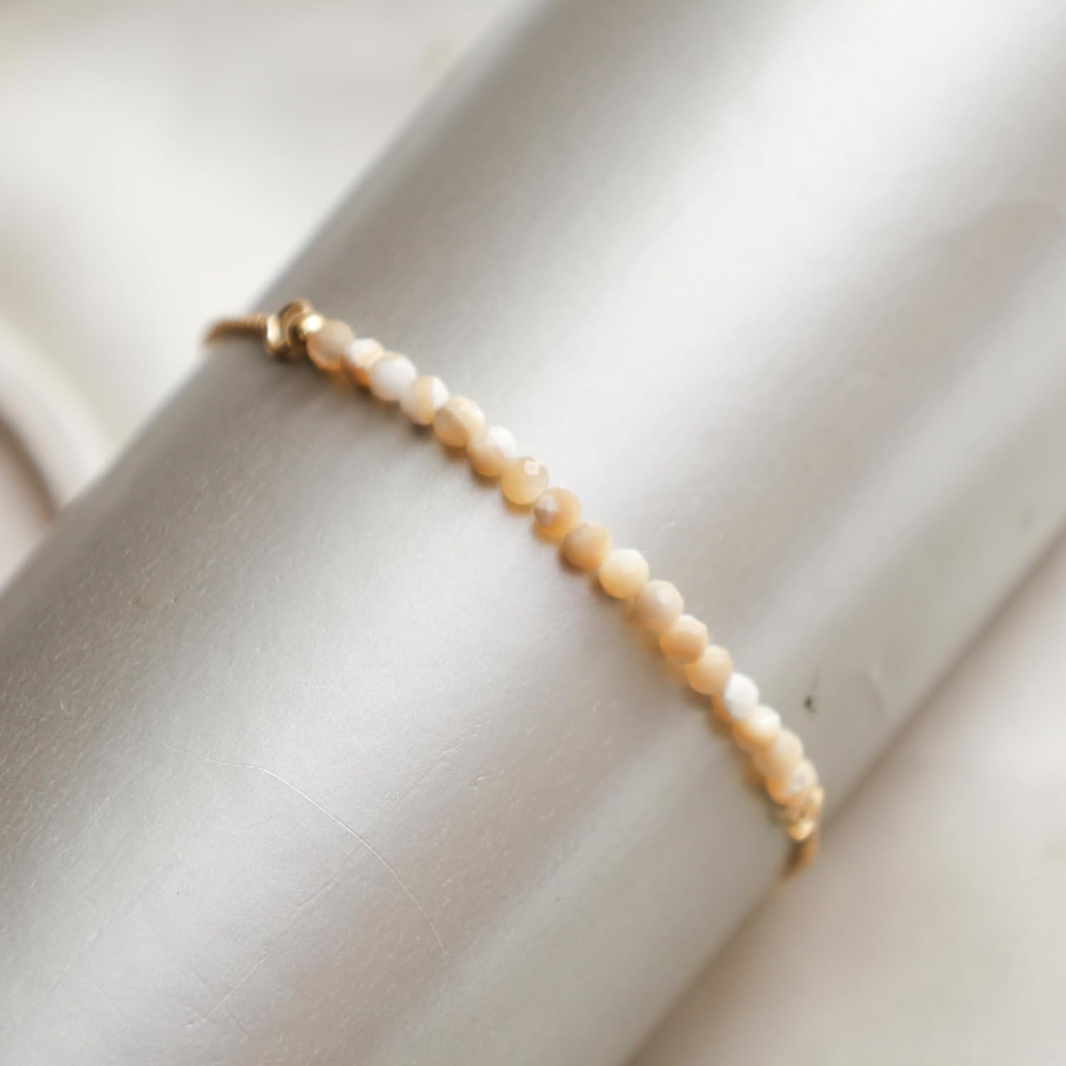 Gempires Bolo Birthstone Bracelets for Women, 14K Gold Plated Bolo Bracelet, Adjustable, Dainty & Hypoallergenic with Genuine Gemstone Beads, gift for her - Image 2