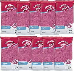 10 Açúcar Colorido Algodão Doce Bolo Cupcake Confeitaria (Rosa)