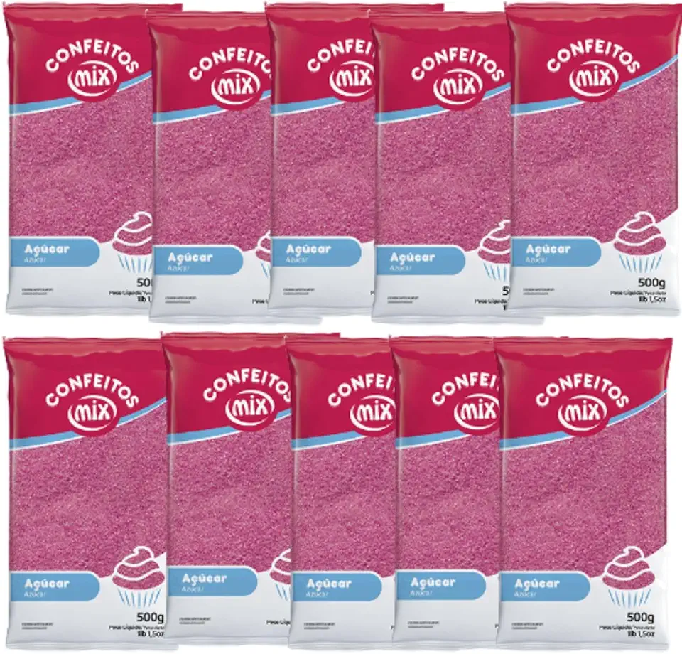 10 Açúcar Colorido Algodão Doce Bolo Cupcake Confeitaria (Rosa)