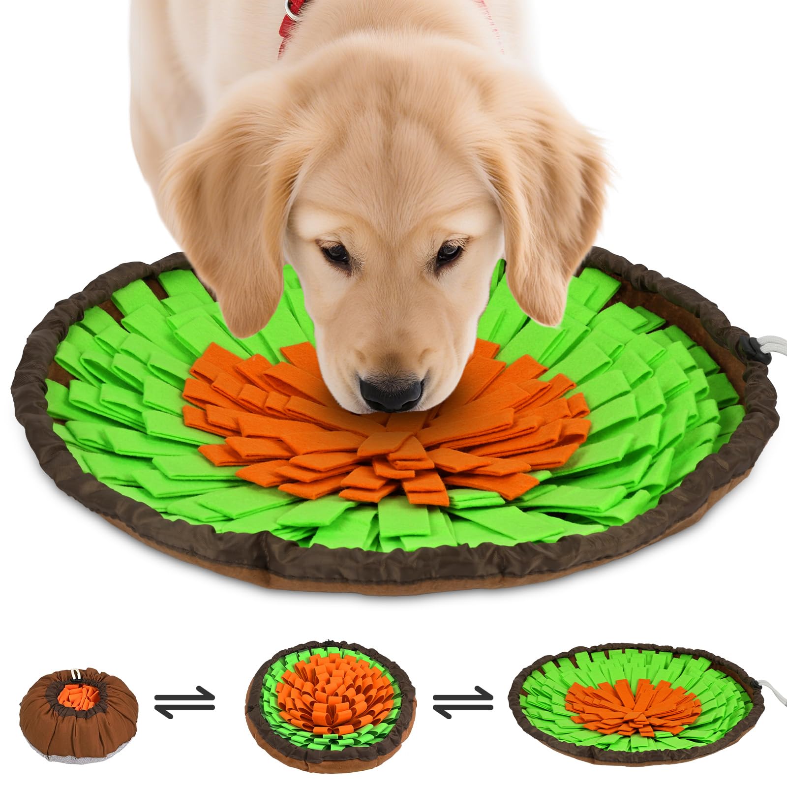 Tappeto Olfattivo Cane, 48 cm Tappetino antiscivolo per animali domestici con coulisse per appenderlo,tappetino per sniffare cibo,per l'allenamento Olfattivo lo Slow Food Sollievo Dallo Stress