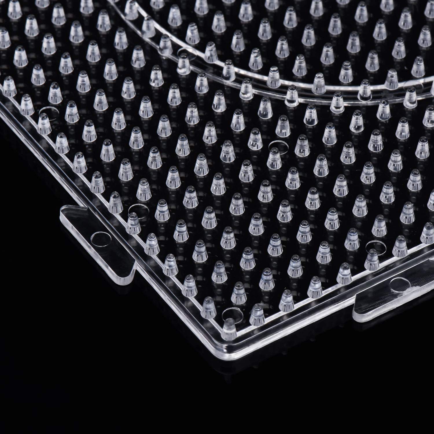 H&W Fuse Beads Boards,8 Pcs 5mm Fuse Bead Pegboards,Clear Pegboards Kits with 4 Lroning Paper for Kids DIY Craft Beads - Image 4