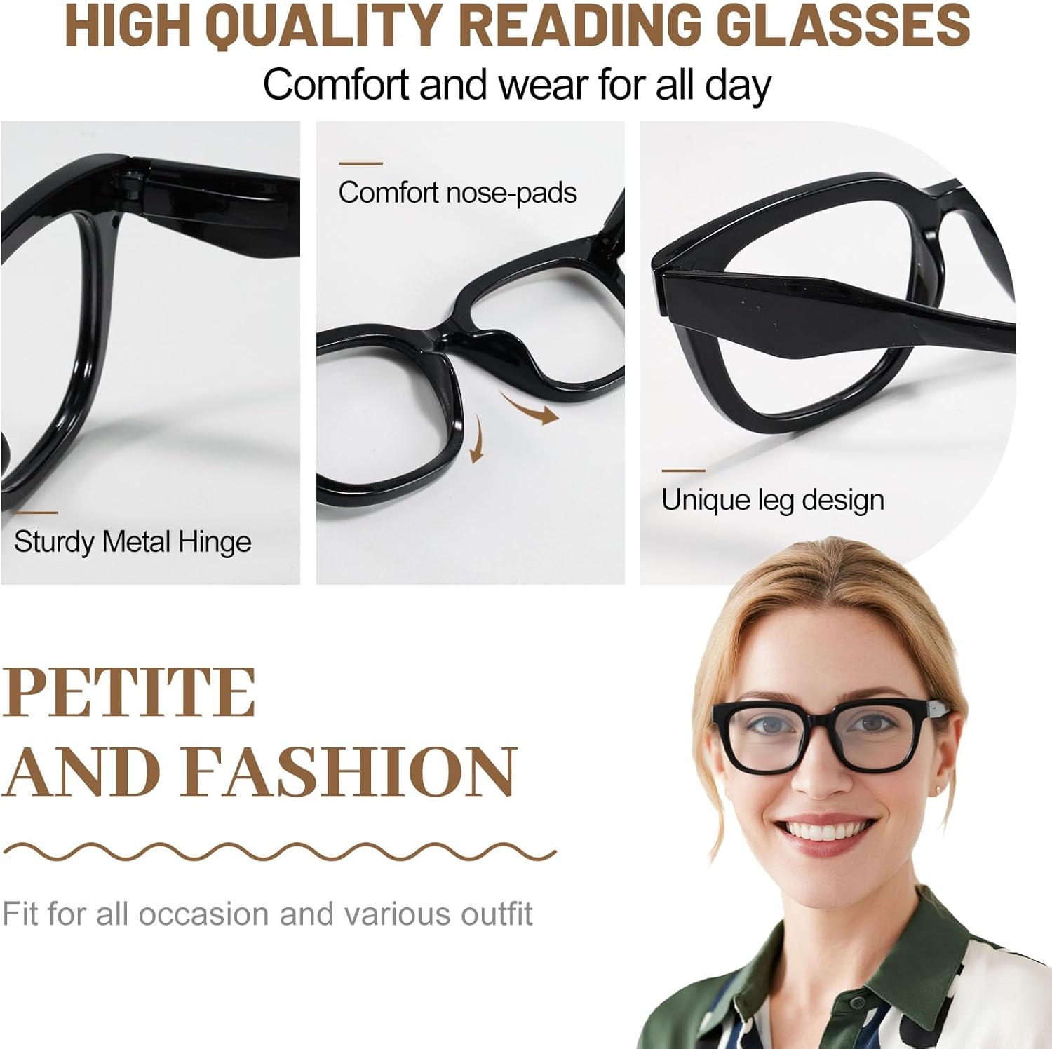 OCCI CHIARI Reading Glasses for Small Face Narrow Durable Readers - Image 4