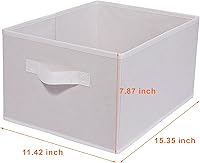 Vista 9 de JAKAGO Fabric Storage Bins set of 4 Rectangle Storage Baskets with Handle Foldable Closet Organizer for Clothes Towel bedding Books Collapsible