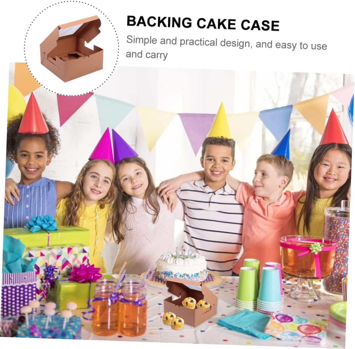 24 Pcs Cake Box Paper Cupcake Carrier Disposable Cupcake Containers for Cookies Cupcake Holders Kraft Disposable Cake Stand Wedding Food Containers Paper Cake Holder Donut Bracket