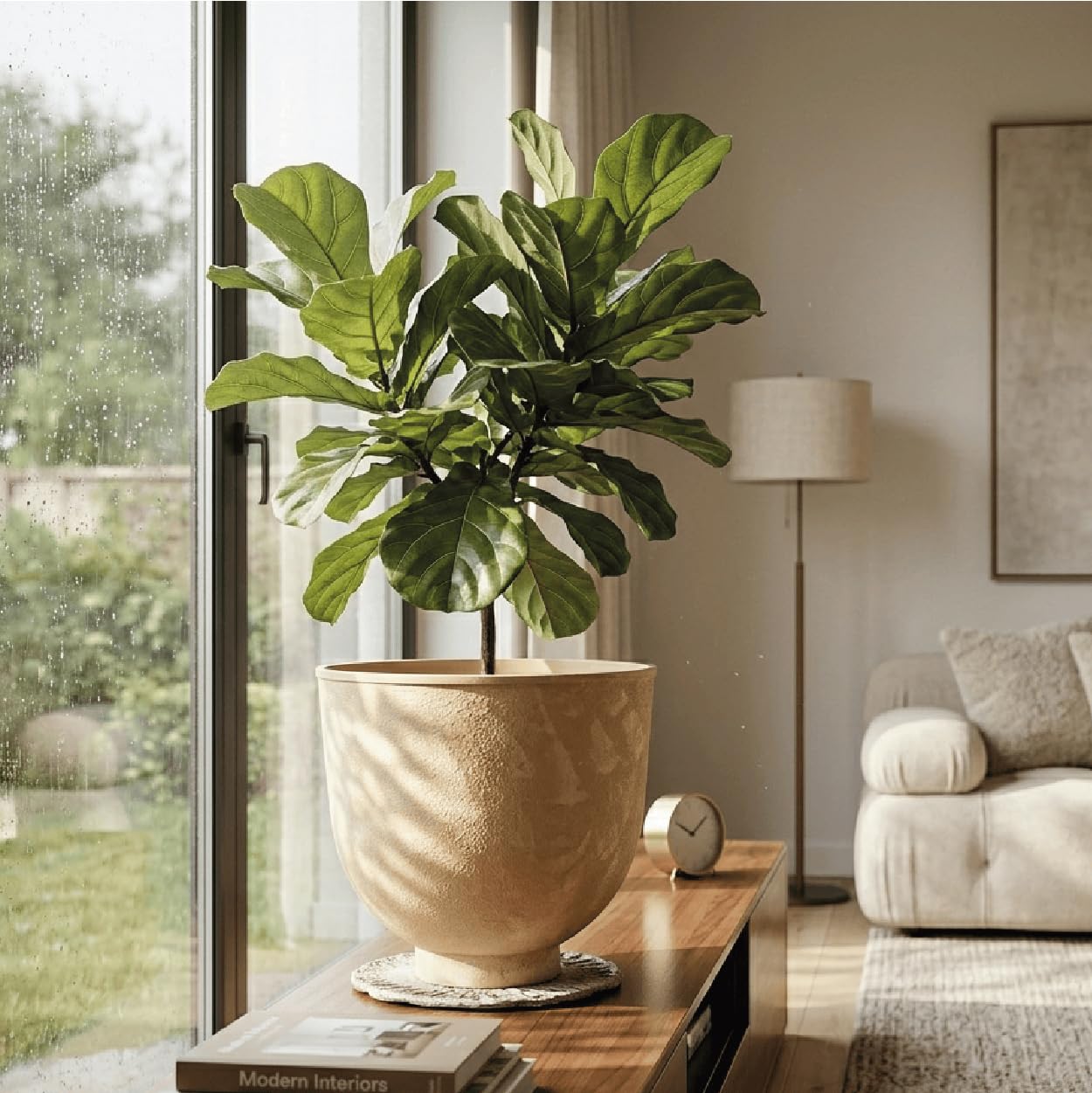 Blumentopf Orb - 42x39 - Beige (Retro) - Blumentopf für den Innen- und Außeneinsatz - Übertopf - Pflanztopf - Pflanzgefäß