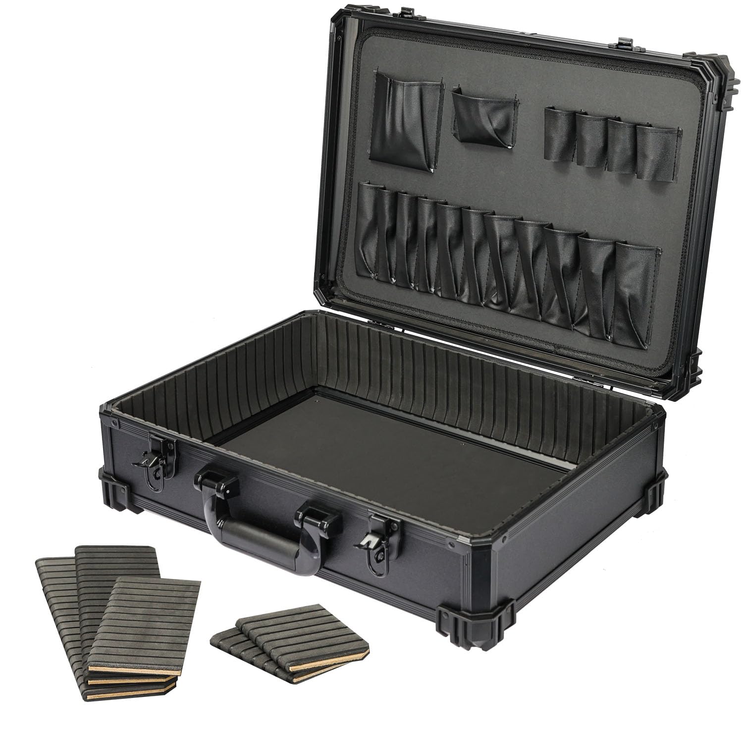 HMF Caja de herramientas vacía, caja de herramientas grande con división de compartimentos individual | 46 x 33 x 15 cm