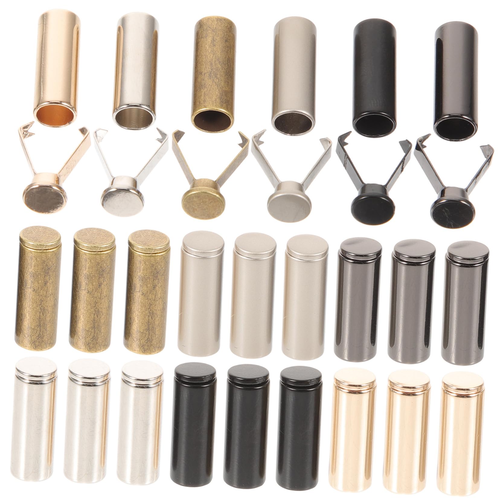 ERINGOGO Shoe Lace Ends Tips for Drawstrings Pants 24pcs Cord Stops Safe Alloy Caps