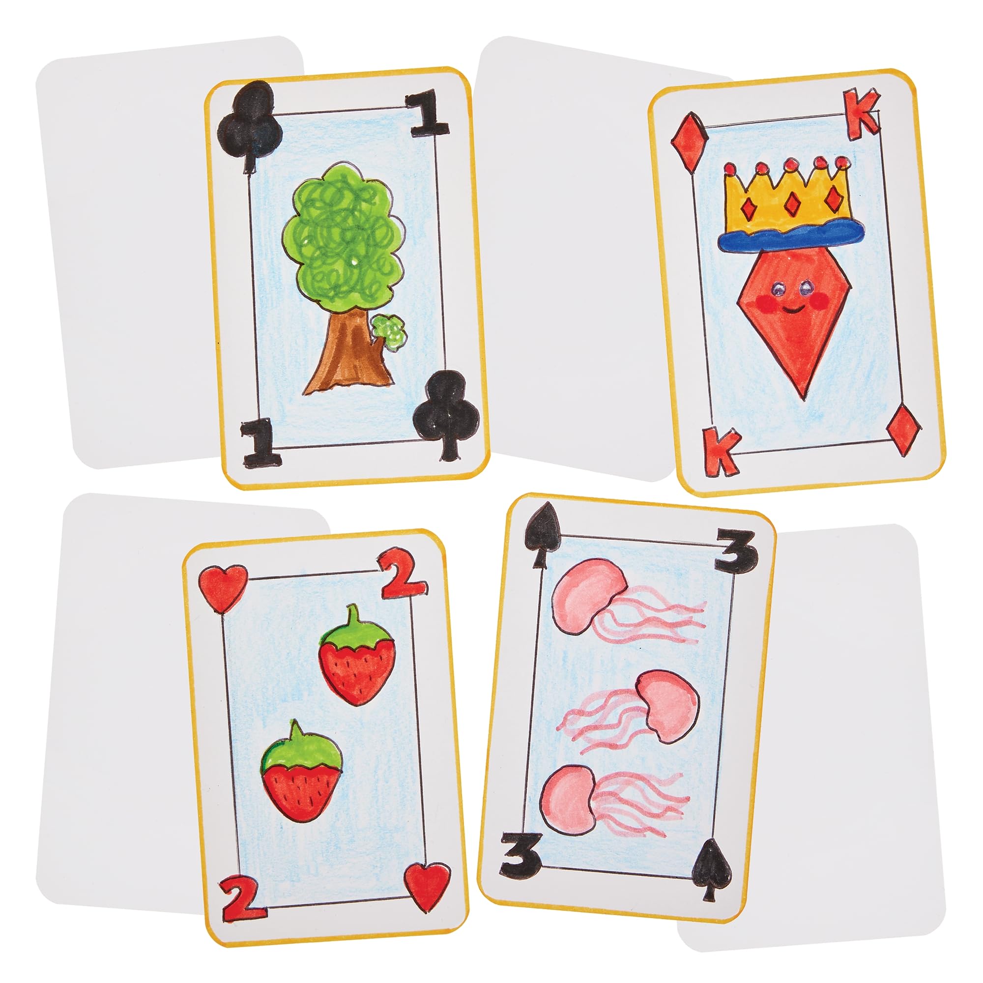Baker Ross FN554 Blank Playing Cards - Pack of 3, Make Your Own Playing Cards, Design Your Own Card Deck