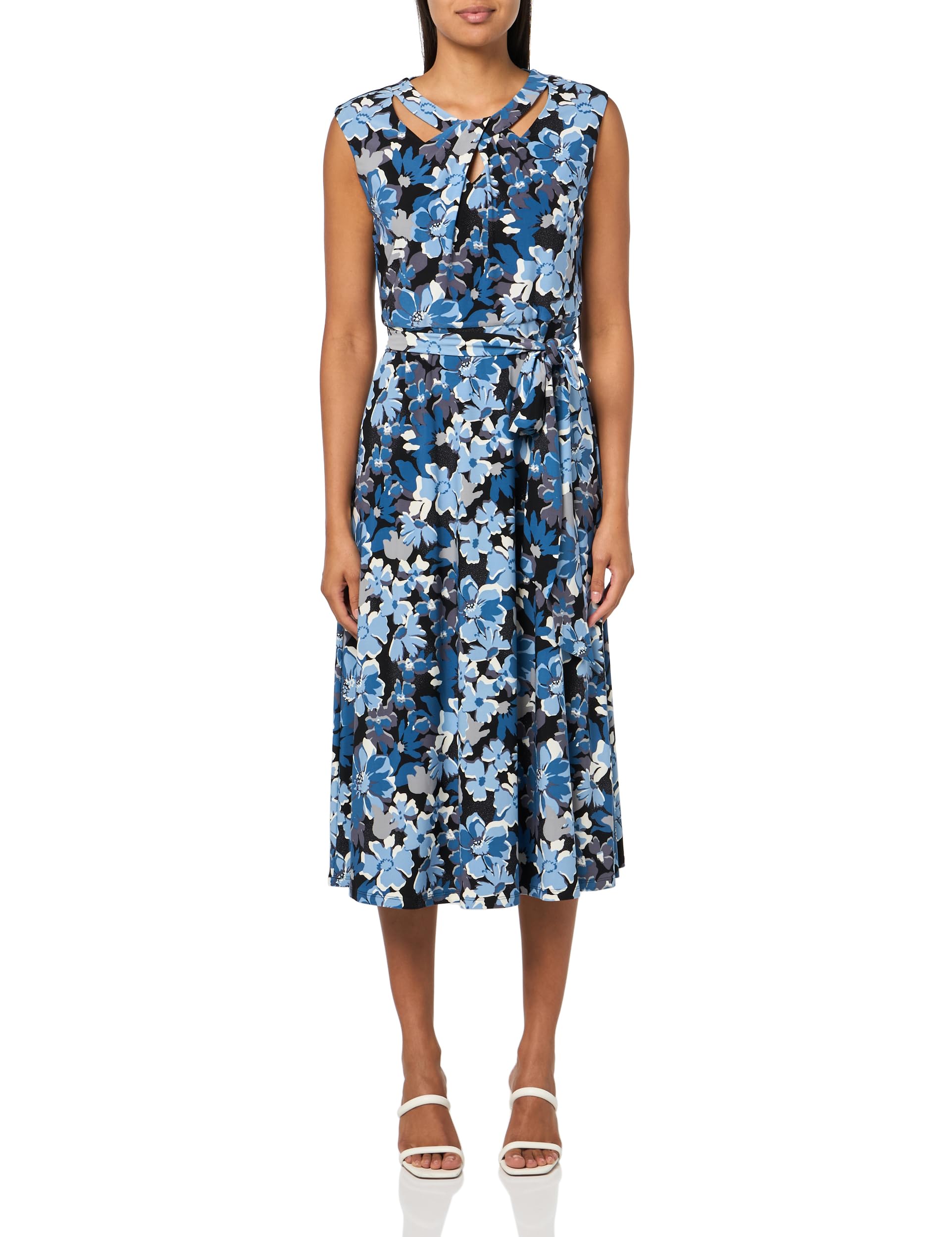 Kasper Womens Extnd Cap SLV Twist Nk F f Dress