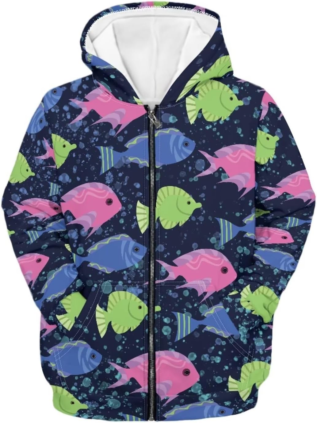 Modysero Kids Zipper Hoodies Regular Graphic Pattern Jacket for Girls Boys Long Sleeve Loose Fit Hooded Sweatshirt