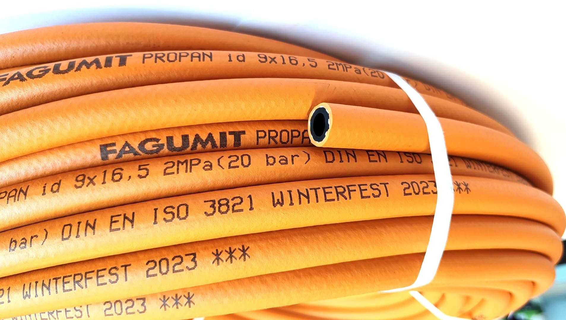Manguera de gas butano de propano de 5 m, 20 bar, diámetro de 9 mm (diámetro exterior de 16,5 mm), muy flexible, para hornillo de camping