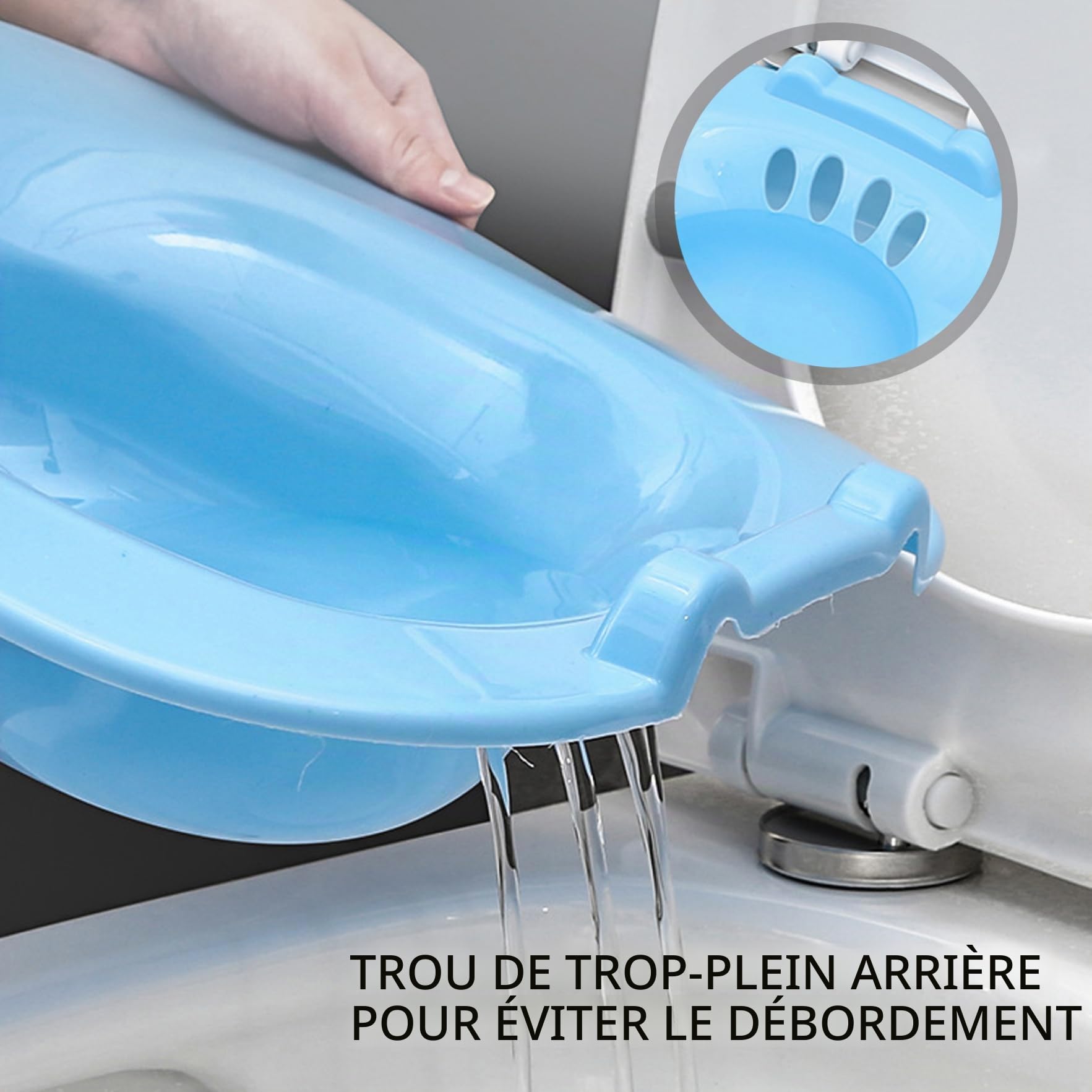 Bath pour les toilettes, siège portable pour les hémorroïdes, salle de bain post-partum, bains de siège, bidet (bleu)