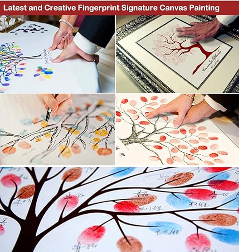 Miniatura 5 de Libro de invitados de boda DIY alternativa personalizada huella dactilar árbol de boda mariposas libro de invitados con almohadilla de tinta