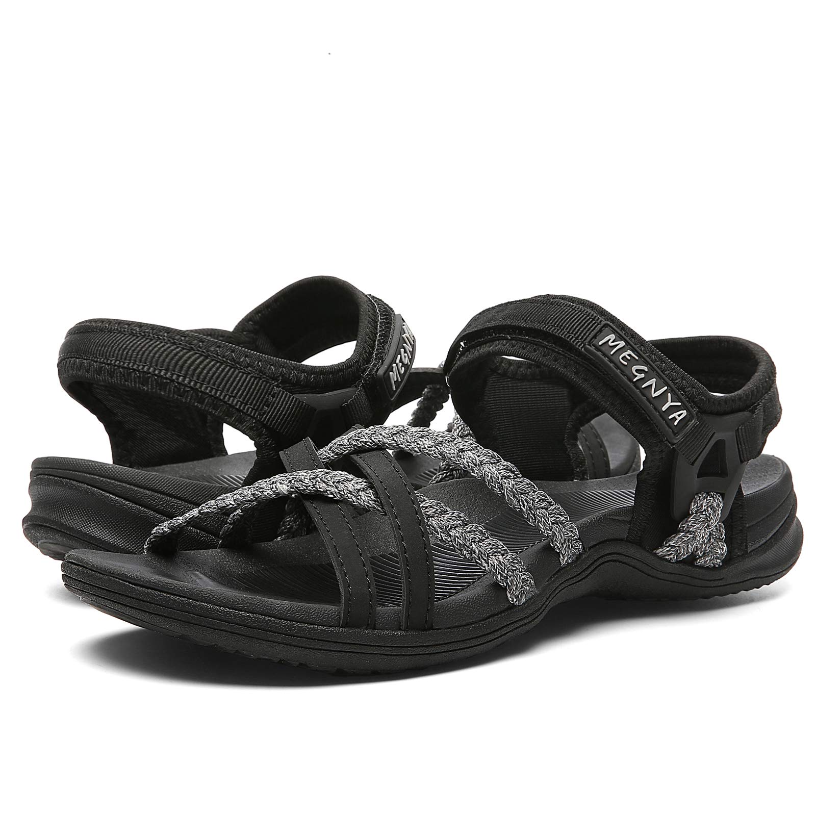 MEGNYA Hiking Sandals for Women, Comfortable Walking Sandals Hook Loop