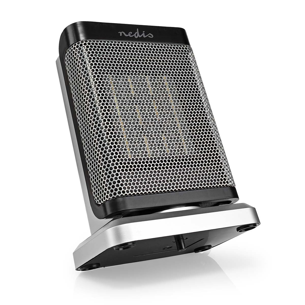Nedis HTFA17GY ceramiczny termowentylator PTC, 1000/1500 W, 2 tryby ogrzewania, regulowany termostat, automatycznie obrotowy, ochrona przed przegrzaniem, ochrona przed potknięciem