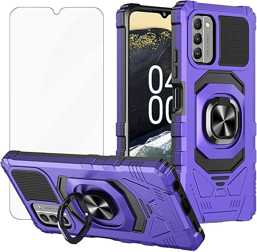 Ailiber Funda para Nokia G310 con soporte, protector de pantalla para Nokia G310 con protector de pantalla, para montaje magnético de automóvil,