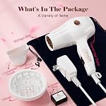 Sèche-cheveux de voyage mini avec diffuseur et concentrateur, sèche-cheveux à double tension 110~250V taille mini pour voyage en Europe, sèche-cheveux portables pour femmes et hommes avec prise EU