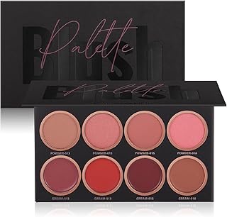 Paleta de rubor de 8 colores, 4 polvos + 4 paletas de rubor en crema, paleta de rubor de contorno y resaltado, maquillaje natural nude que ilumina el tono de la piel, rubor de maquillaje portátil,