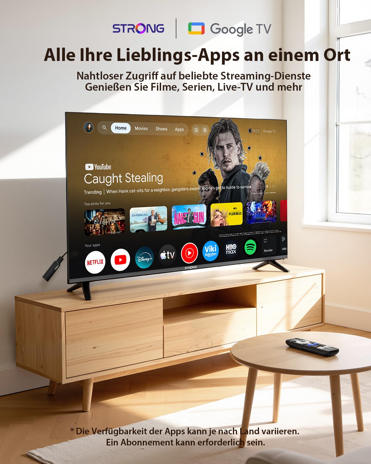 STRONG LEAP-UNA+ FHD TV Stick with Google TV, 8 GB Storage, HDR10+, HLG, Bluetooth 5, Google Assistant, Streaming Device for Smart TV Upgrade