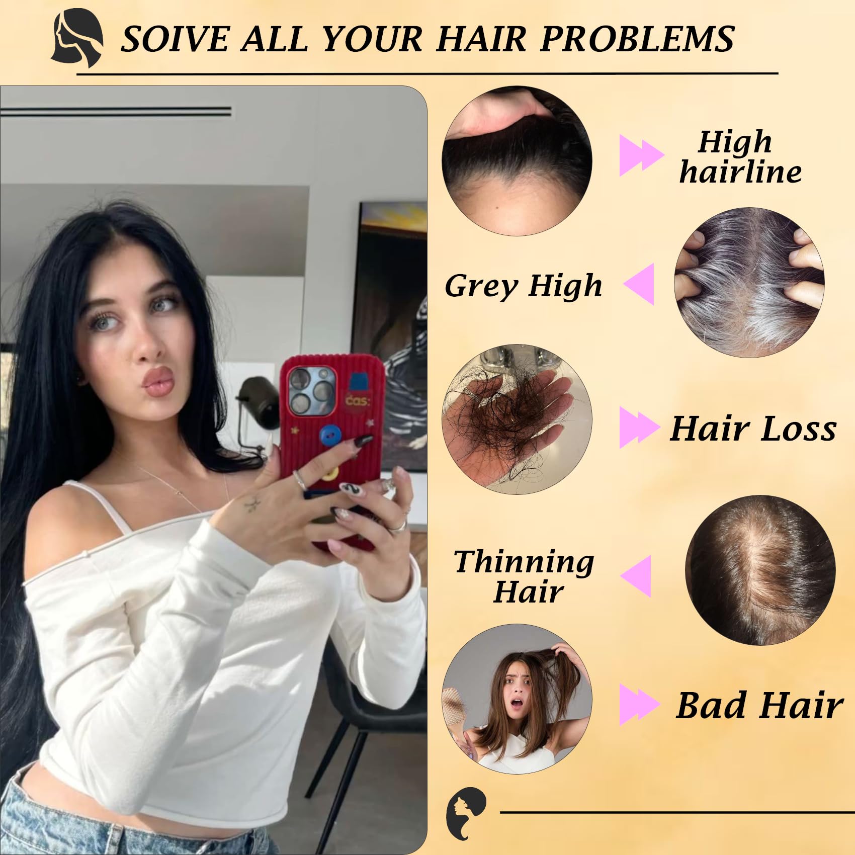 Amazon.com : Civrie Hair Topper 20 Inch Long layered Toppers  display picture 1