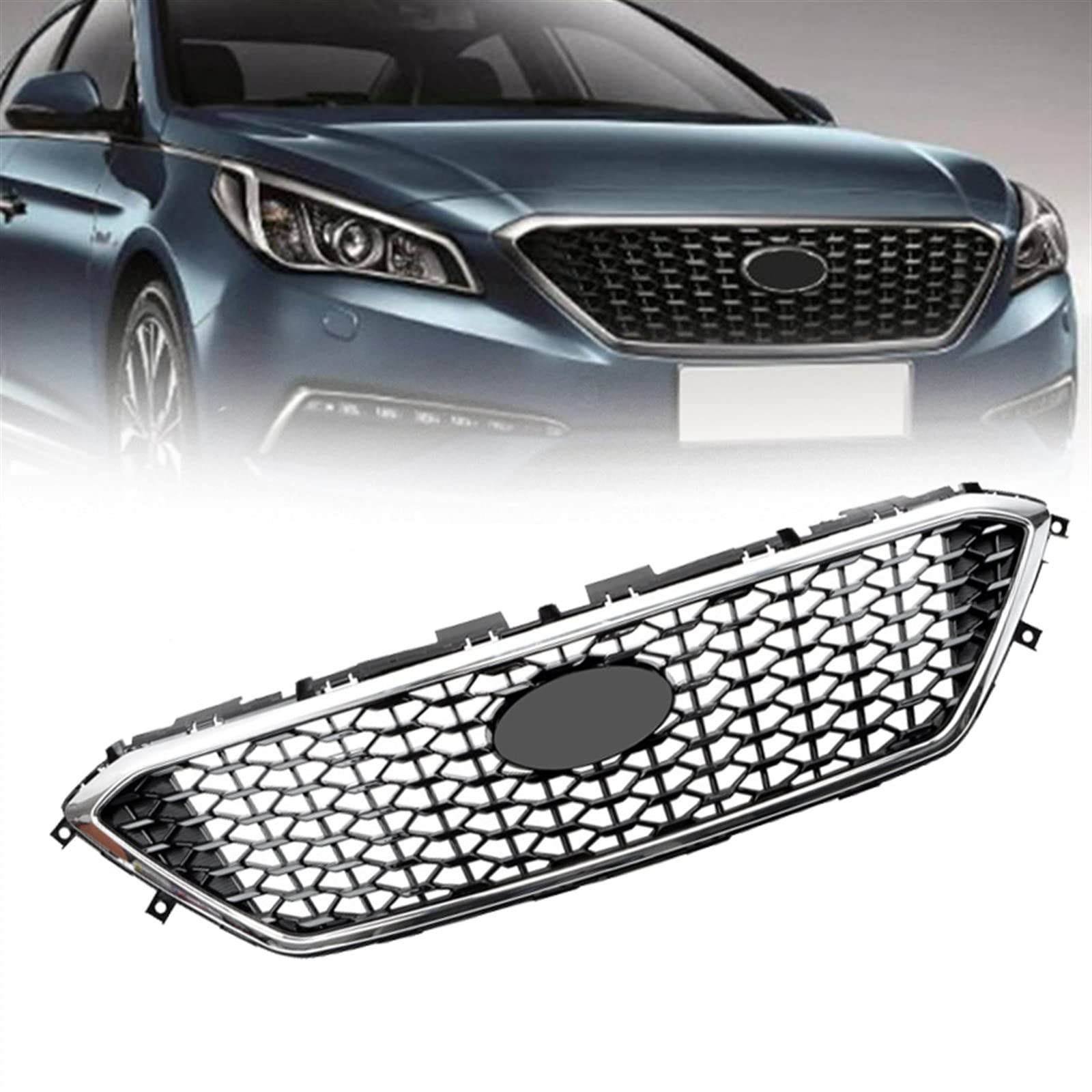 Calandre de voiture avant grille de pare-chocs en maille pour Hyundai Sonata 2015 2016 2017