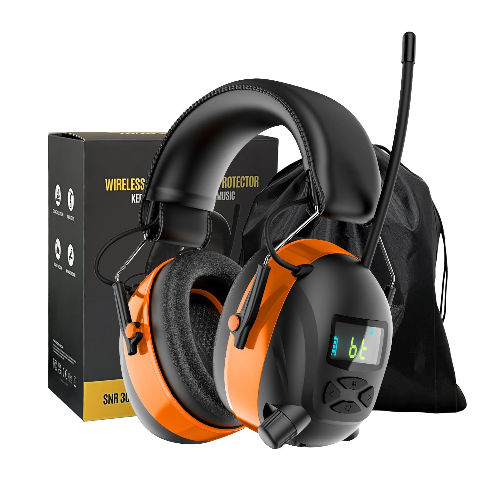 Bluetooth 6.0 AM/FM Hearing Protection with Digital Display